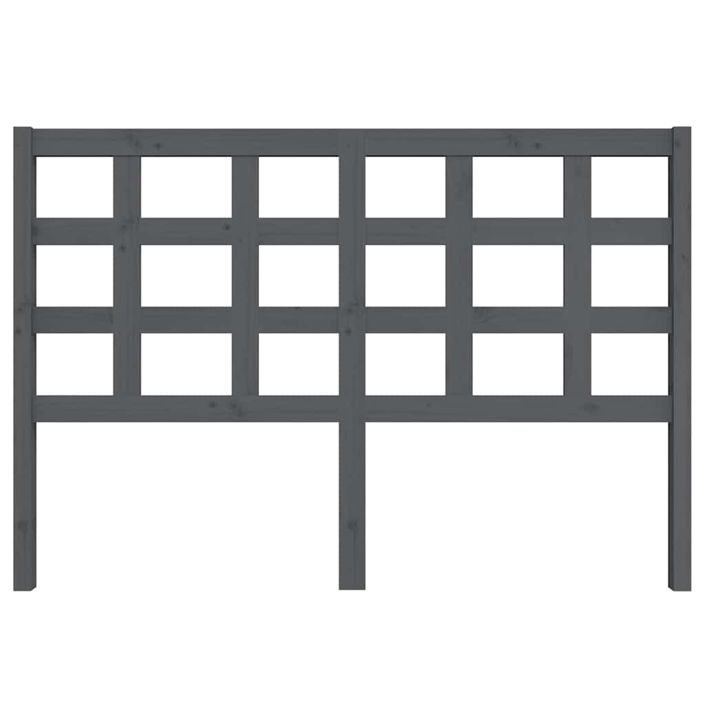Vidaxl hoofdbord 145,5x4x100 cm massief grenenhout grijs