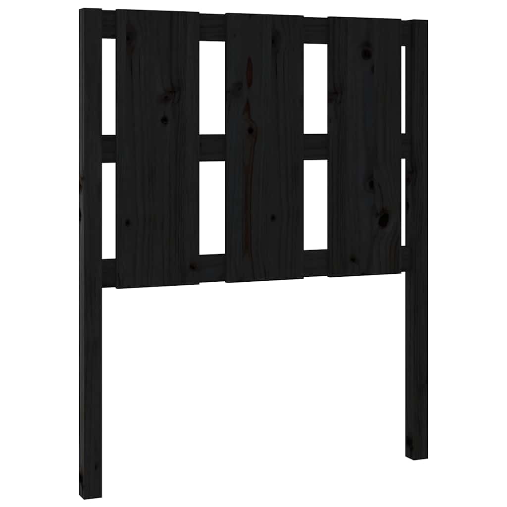 Vidaxl hoofdbord 80,5x4x100 cm massief grenenhout zwart