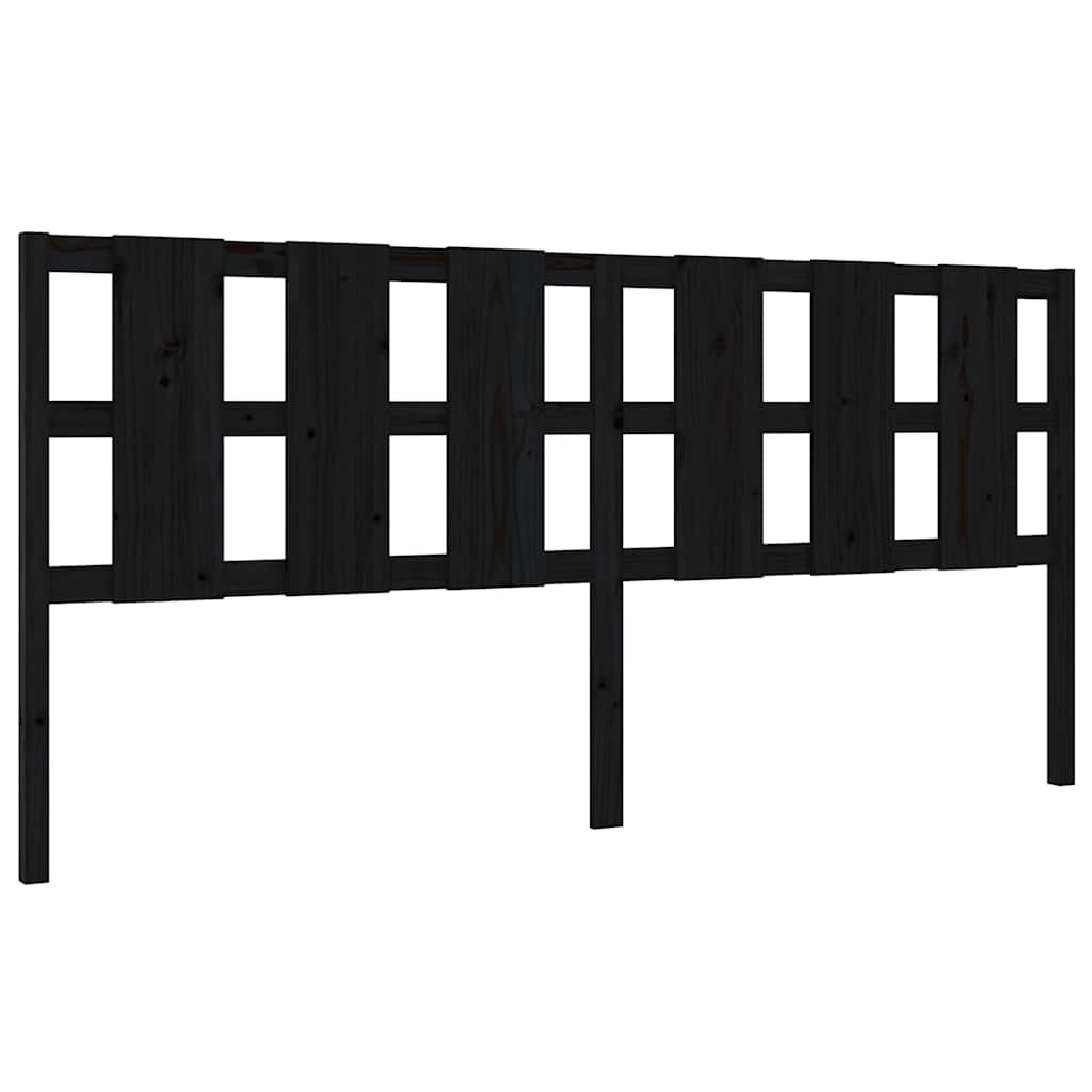 Vidaxl hoofdbord 205,5x4x100 cm massief grenenhout zwart