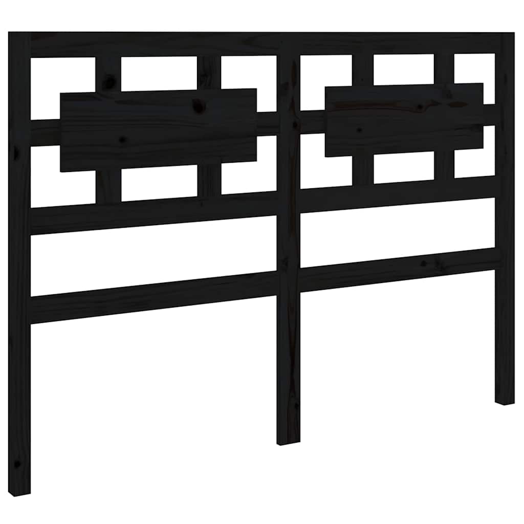 Vidaxl hoofdbord 125,5x4x100 cm massief grenenhout zwart