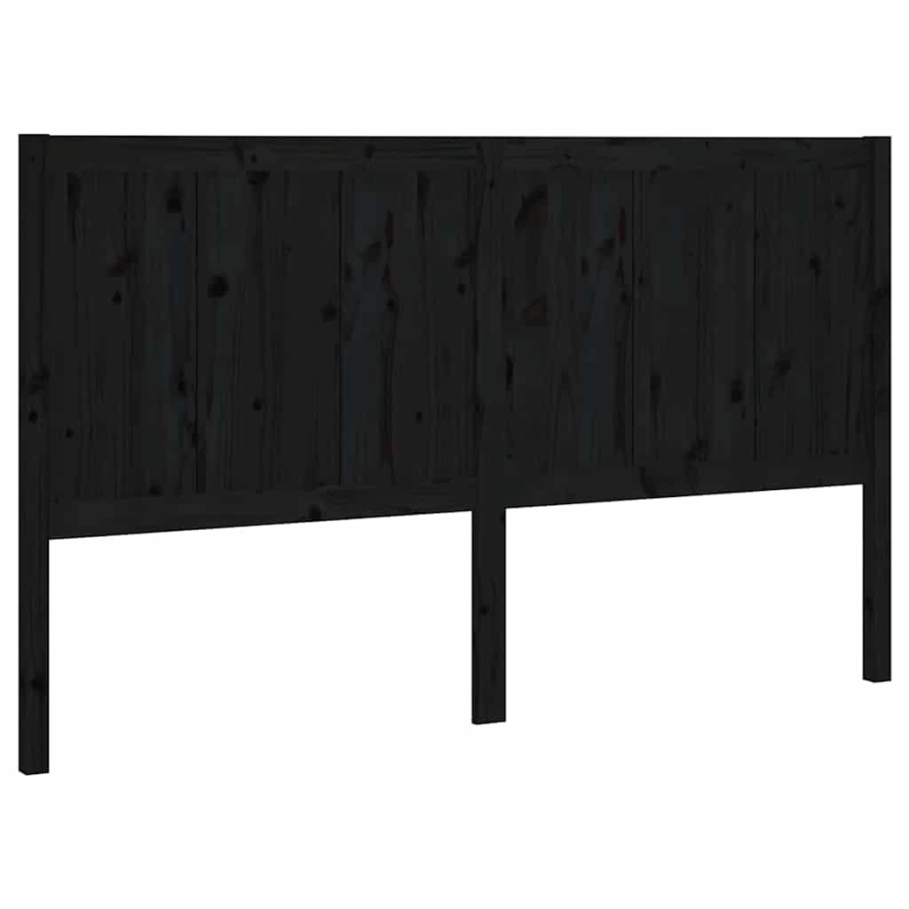 Vidaxl hoofdbord 205,5x4x100 cm massief grenenhout zwart