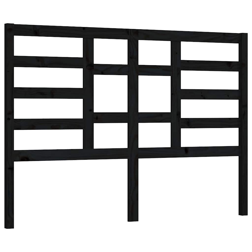 Vidaxl hoofdbord 126x4x104 cm massief grenenhout zwart