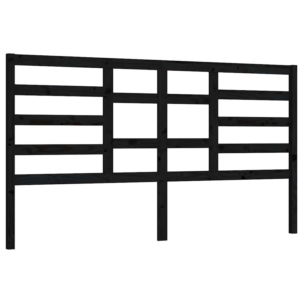 Vidaxl hoofdbord 206x4x104 cm massief grenenhout zwart