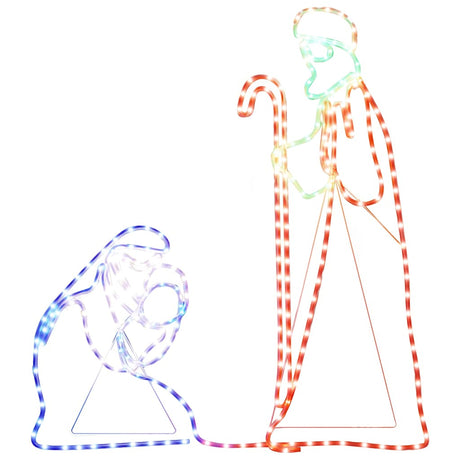 Vidaxx Weihnachtsfiguren Josef und Maria mit 264 LEDs 40x55 und 38x100 cm
