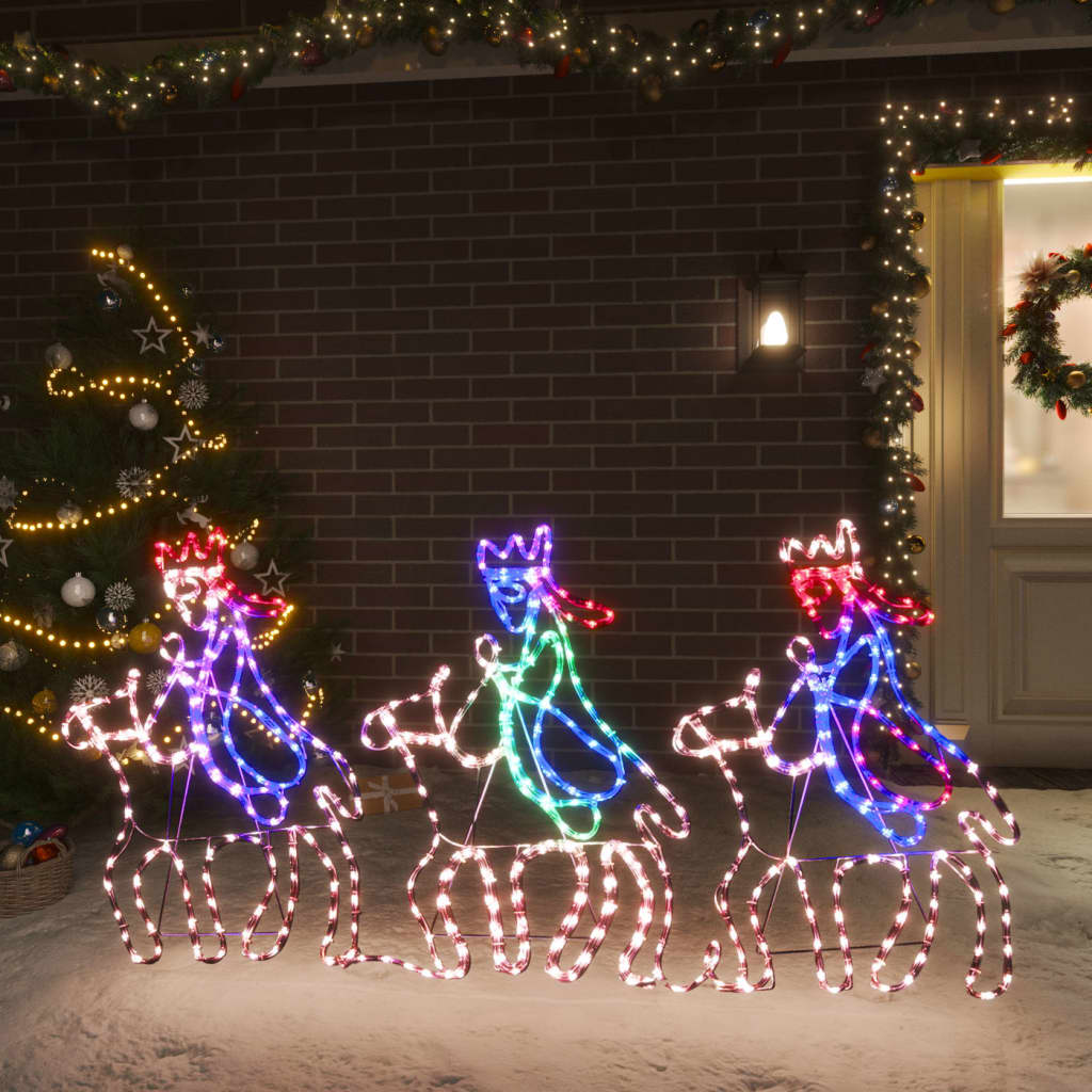 VidaXL Weihnachtsfiguren Drei Könige mit 504 LEDs 70x50 cm