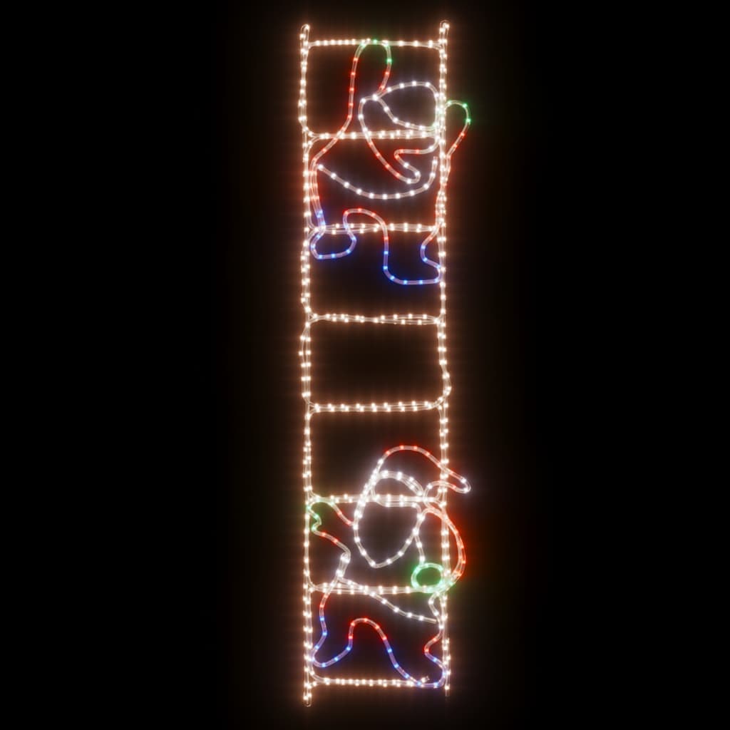 Vidaxl Weihnachten Figur Santa Claus auf Leiter falten 552 LEDs 50x200 cm