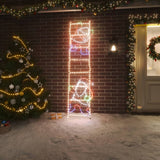 Vidaxl Weihnachten Figur Santa Claus auf Leiter falten 552 LEDs 50x200 cm