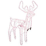 Vidaxl Weihnachten Figur Rentier mit bewegender Tasse warme Weiß 76x42x87 cm
