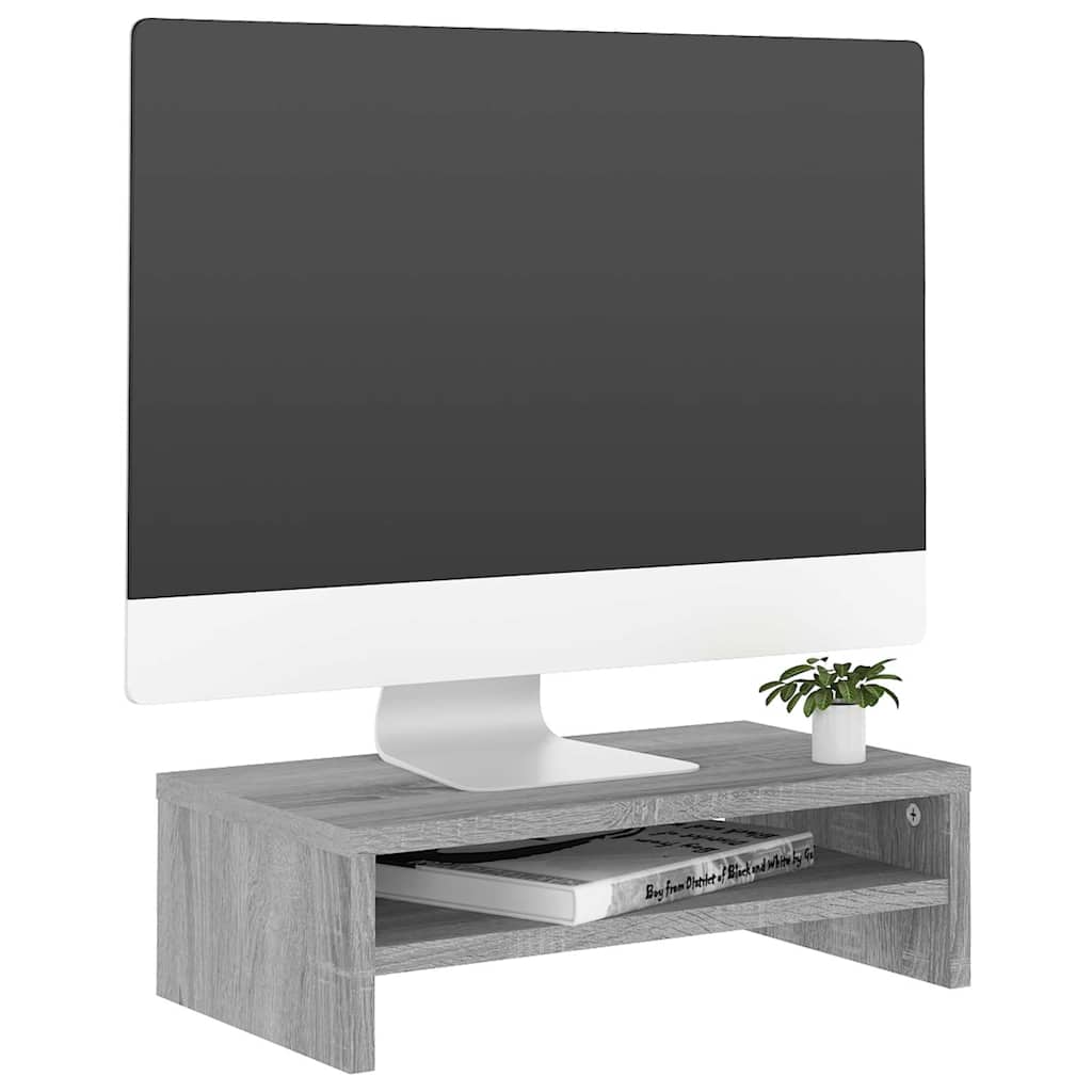 Vidaxl monitorstandaard 42x24x13 cm bewerkt hout grijs sonoma eiken
