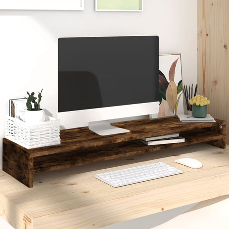 Vidaxl Monitor Standard 100x24x13 cm verarbeiteter Holzgeräuchchen -Eiche gefärbt
