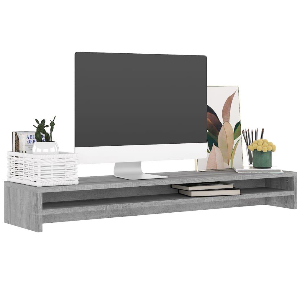 Vidaxl Monitor Standard 100x24x13 cm veraarbechte Holz Greyoma Oaka oak