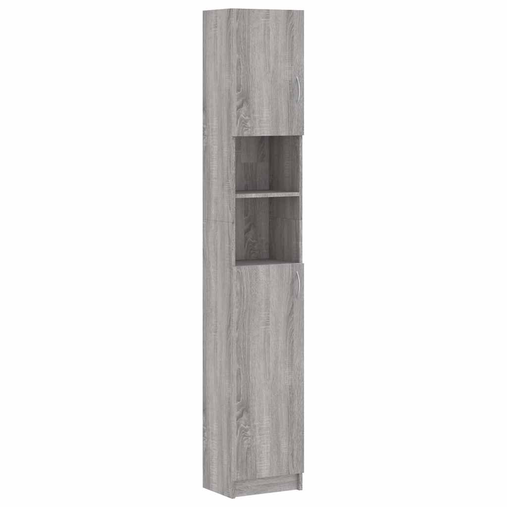 Vidaxl badkamerkast 32x25,5x190 cm bewerkt hout grijs sonoma eiken