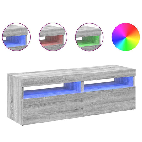 Vidaxl tv-meubels 2 st met led-verlichting 60x35x40 cm grijs sonoma