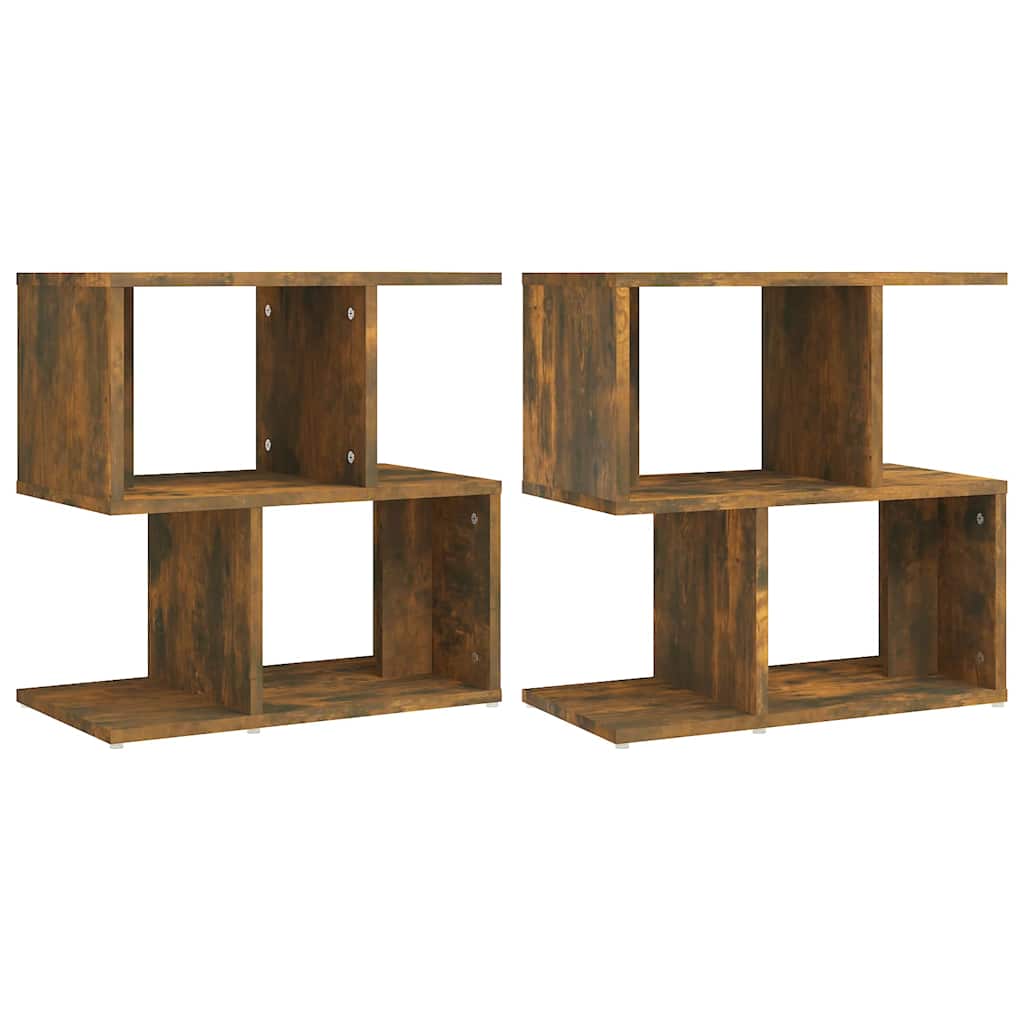 Vidaxl nachtkastjes 2 st 50x30x51,5 cm bewerkt hout gerookt eikenkleur