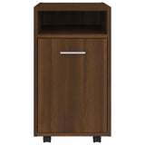 Vidaxl bijzetkast met wielen 33x38x60 cm bewerkt hout bruineikenkleur