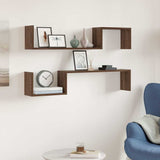 Vidaxl wandschappen 2 st 100x15x20 cm bewerkt hout bruin eikenkleur