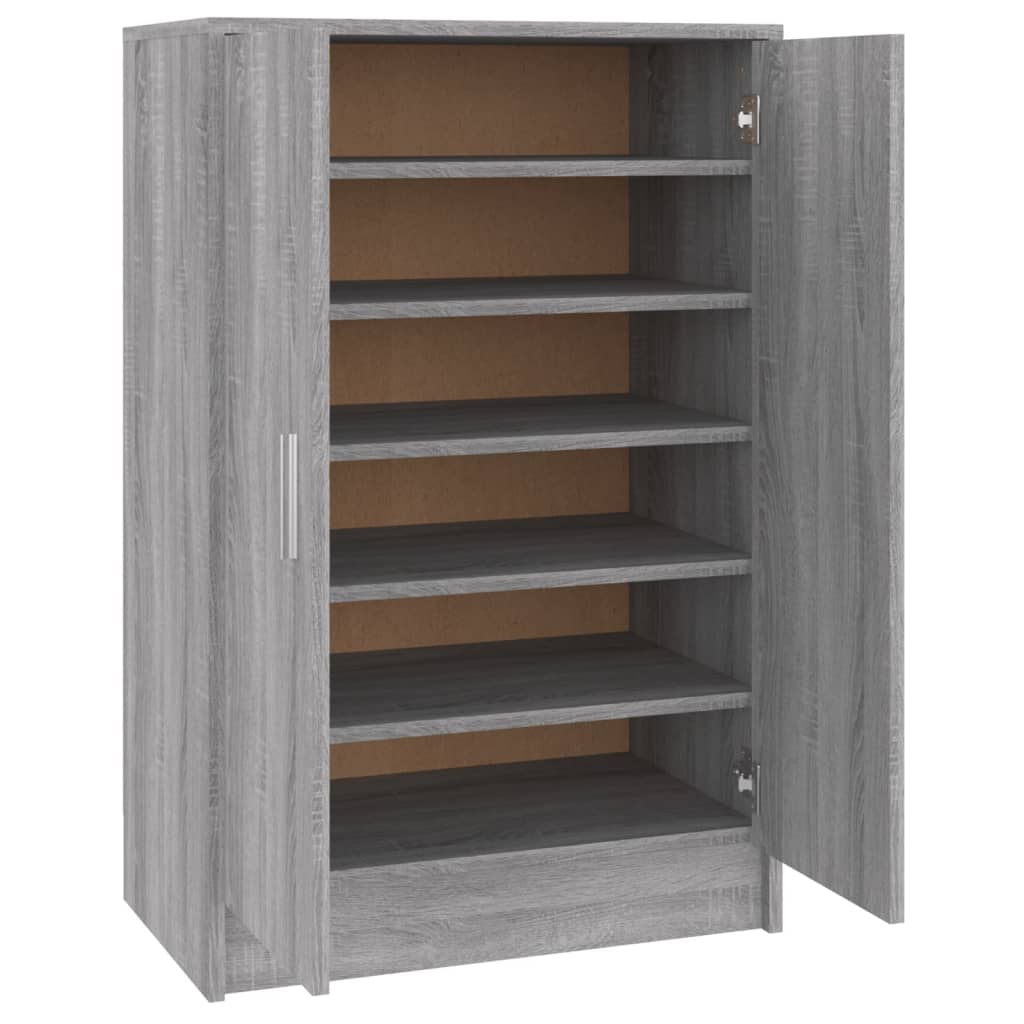 Vidaxl Shoe Cabinet 60x35x92 cm Vlastní dřevo šedé sonoma dub barevné