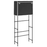 Vidaxl Rack de almacenamiento para lavadora boven 2 capas 71x29.5x170.5 cm negro