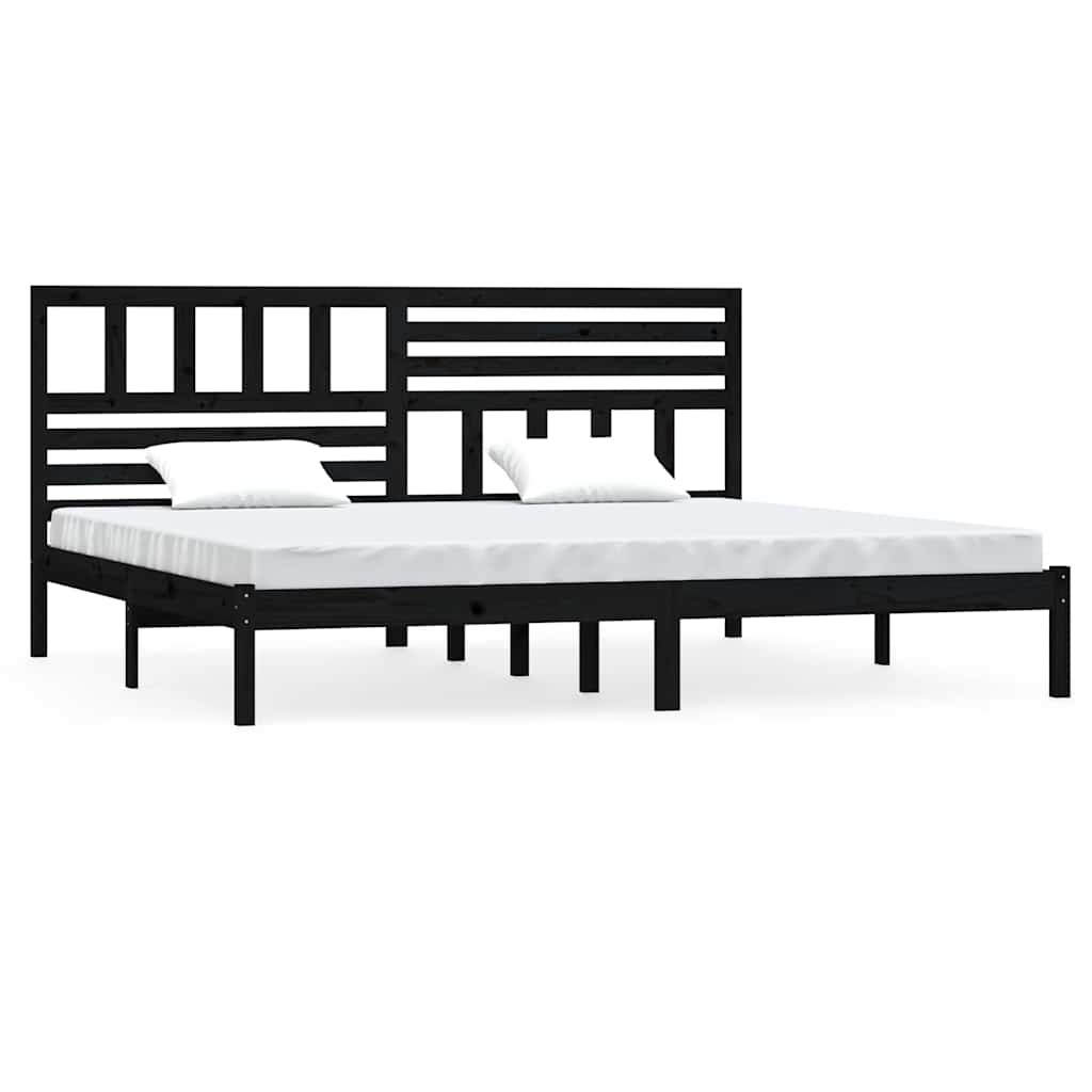 Vidaxl bedframe massief grenenhout zwart 200x200 cm