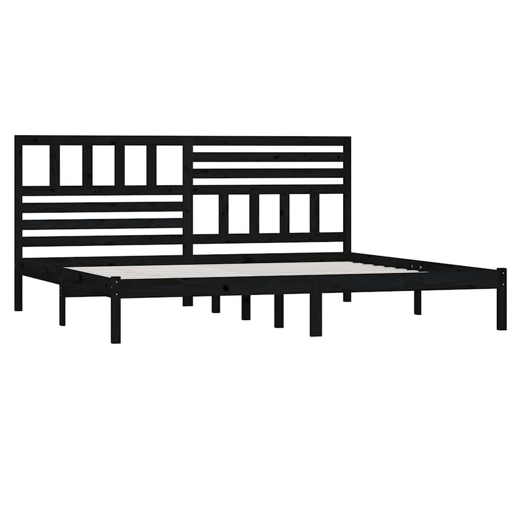 Vidaxl bedframe massief grenenhout zwart 200x200 cm