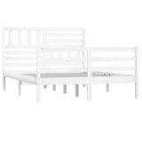 Vidaxl bedframe massief hout wit 140x190 cm