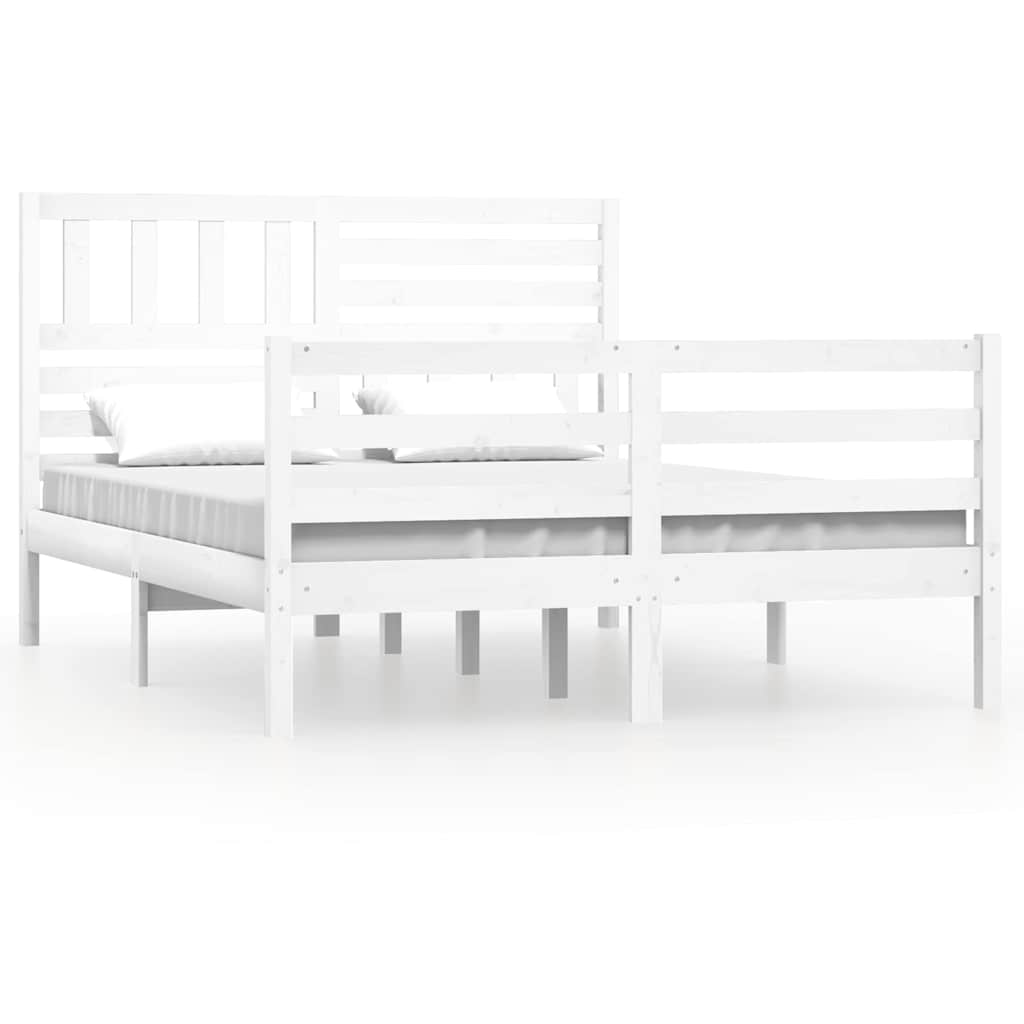 Vidaxl bedframe massief hout wit 150x200 cm