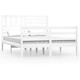 Vidaxl bedframe massief hout wit 150x200 cm
