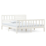 Vidaxl bedframe massief hout wit 140x190 cm