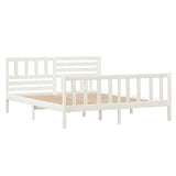 Vidaxl bedframe massief hout wit 140x190 cm