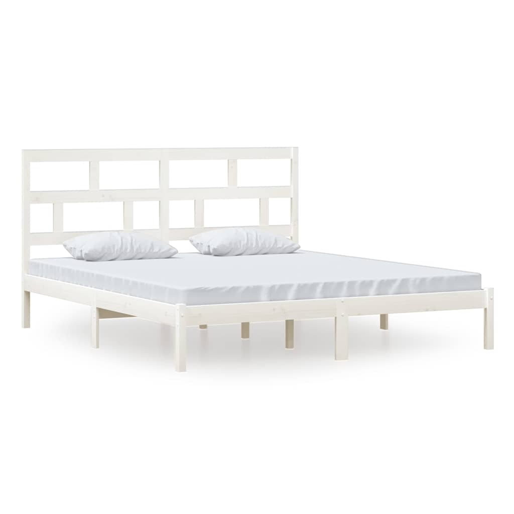 Vidaxl bedframe massief hout wit 180x200 cm
