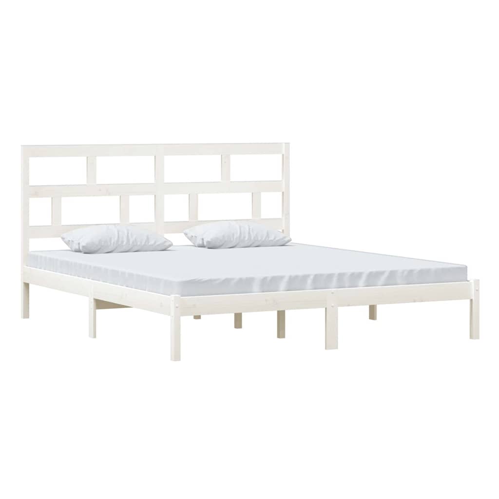 Vidaxl bedframe massief hout wit 180x200 cm