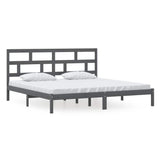 Vidaxl bedframe massief grenenhout grijs 200x200 cm