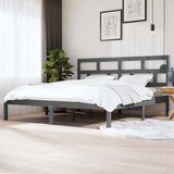 Vidaxl bedframe massief grenenhout grijs 200x200 cm