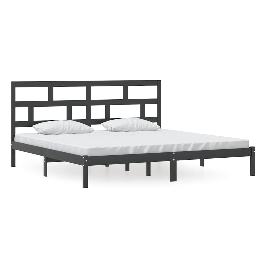 Vidaxl bedframe massief grenenhout zwart 200x200 cm