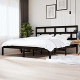 Vidaxl bedframe massief grenenhout zwart 200x200 cm
