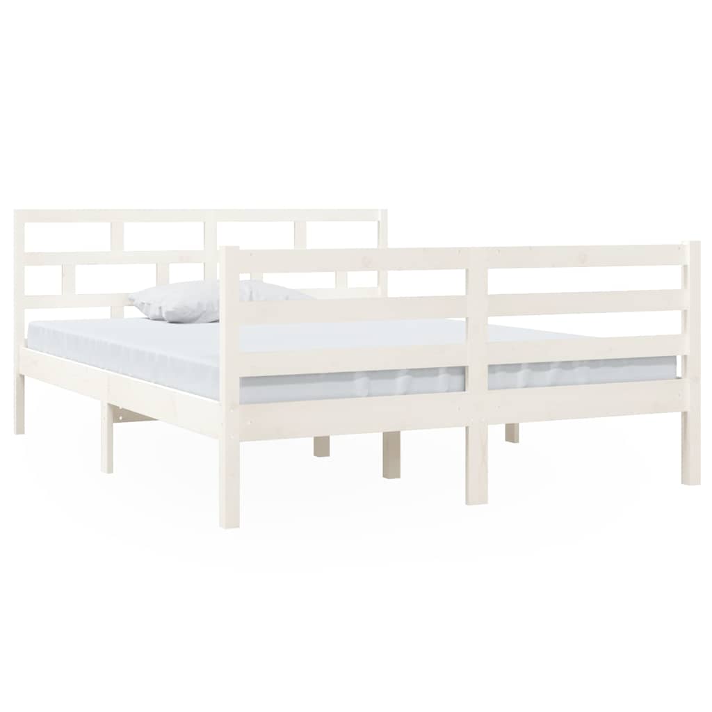 Vidaxl bedframe massief grenenhout wit 140x190 cm