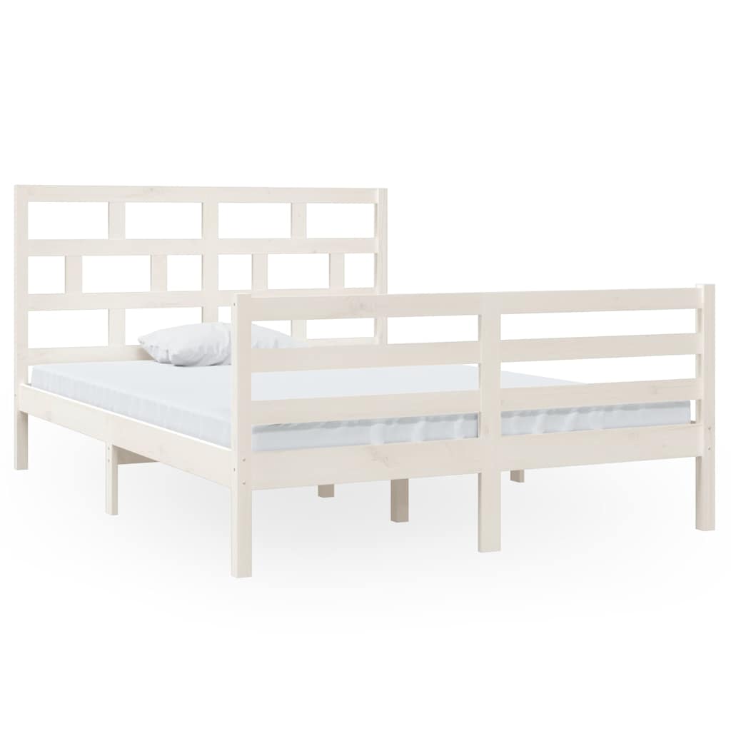 Vidaxl bedframe massief grenenhout wit 140x200 cm
