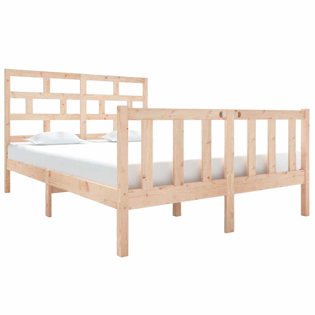 Vidaxl bedframe massief grenenhout 135x190 cm