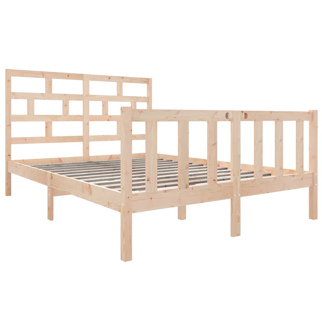 Vidaxl bedframe massief grenenhout 135x190 cm