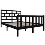 Vidaxl bedframe massief grenenhout zwart 135x190 cm