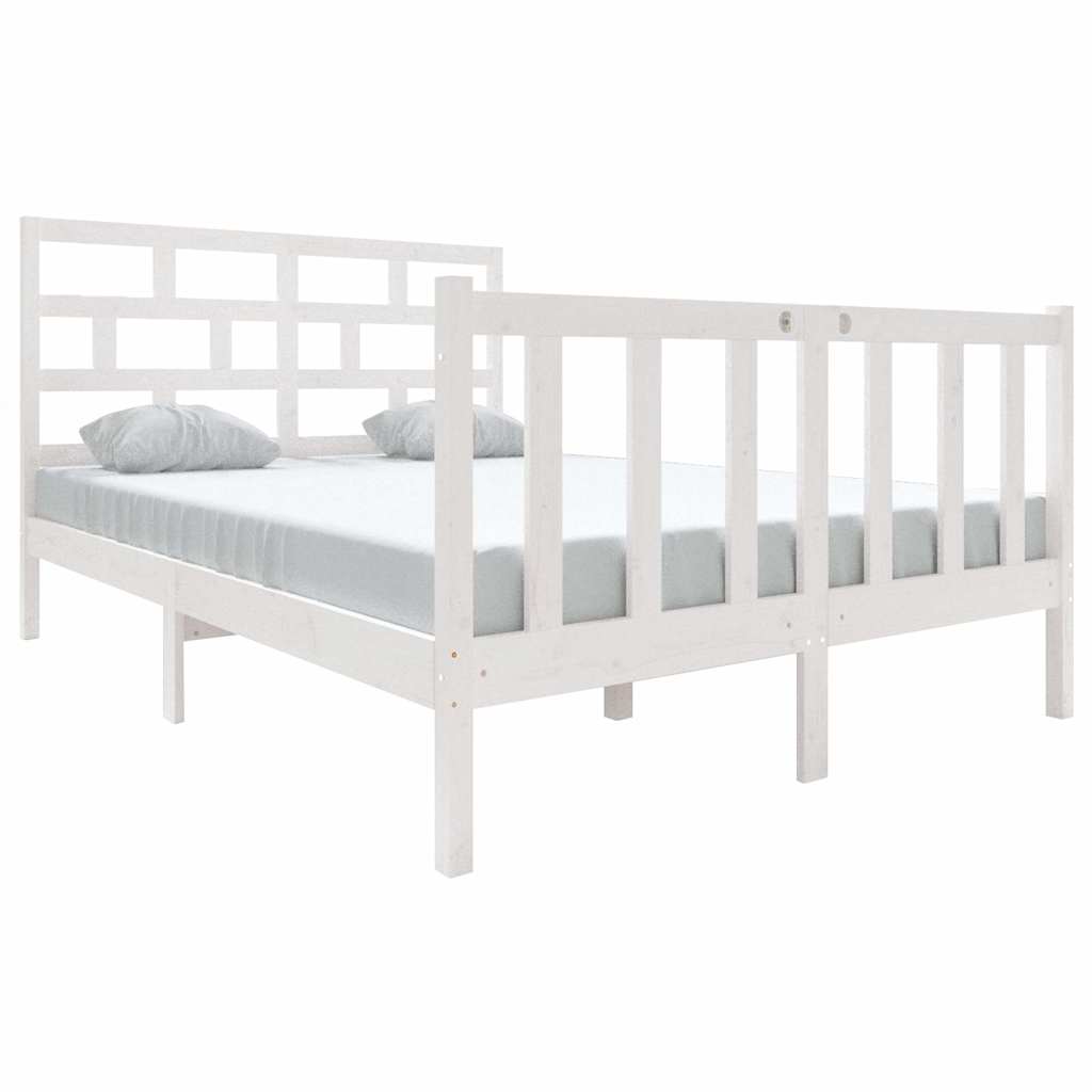 Vidaxl bedframe massief grenenhout wit 140x190 cm