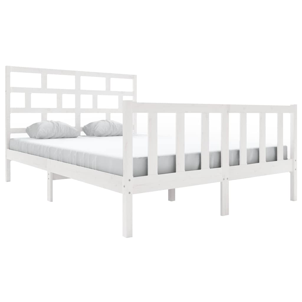 Vidaxl bedframe massief grenenhout wit 160x200 cm