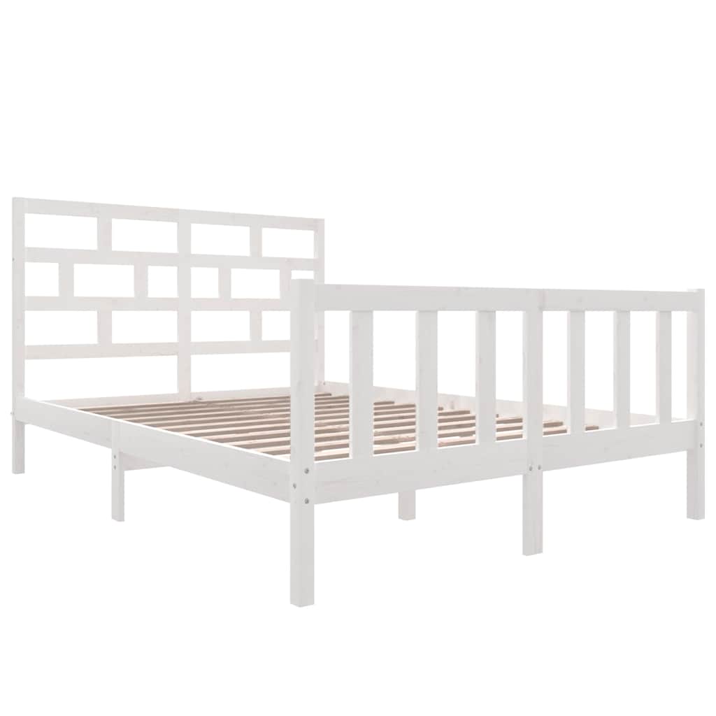 Vidaxl bedframe massief grenenhout wit 160x200 cm