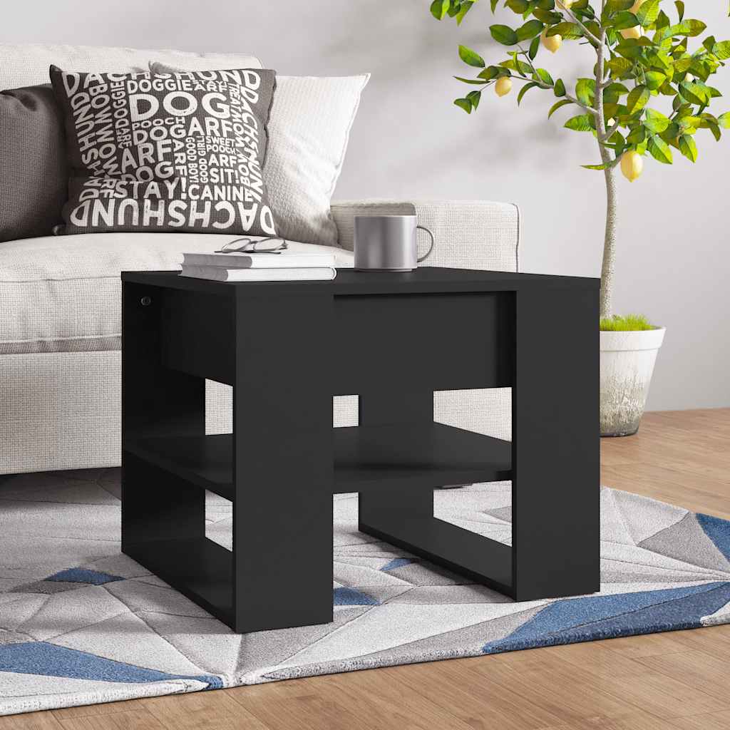 Vidaxl salontafel 55,5x55x45 cm bewerkt hout zwart
