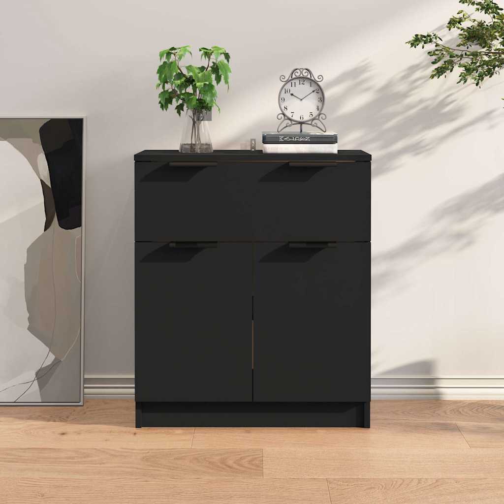 Vidaxl dressoir 60x30x70 cm bewerkt hout zwart