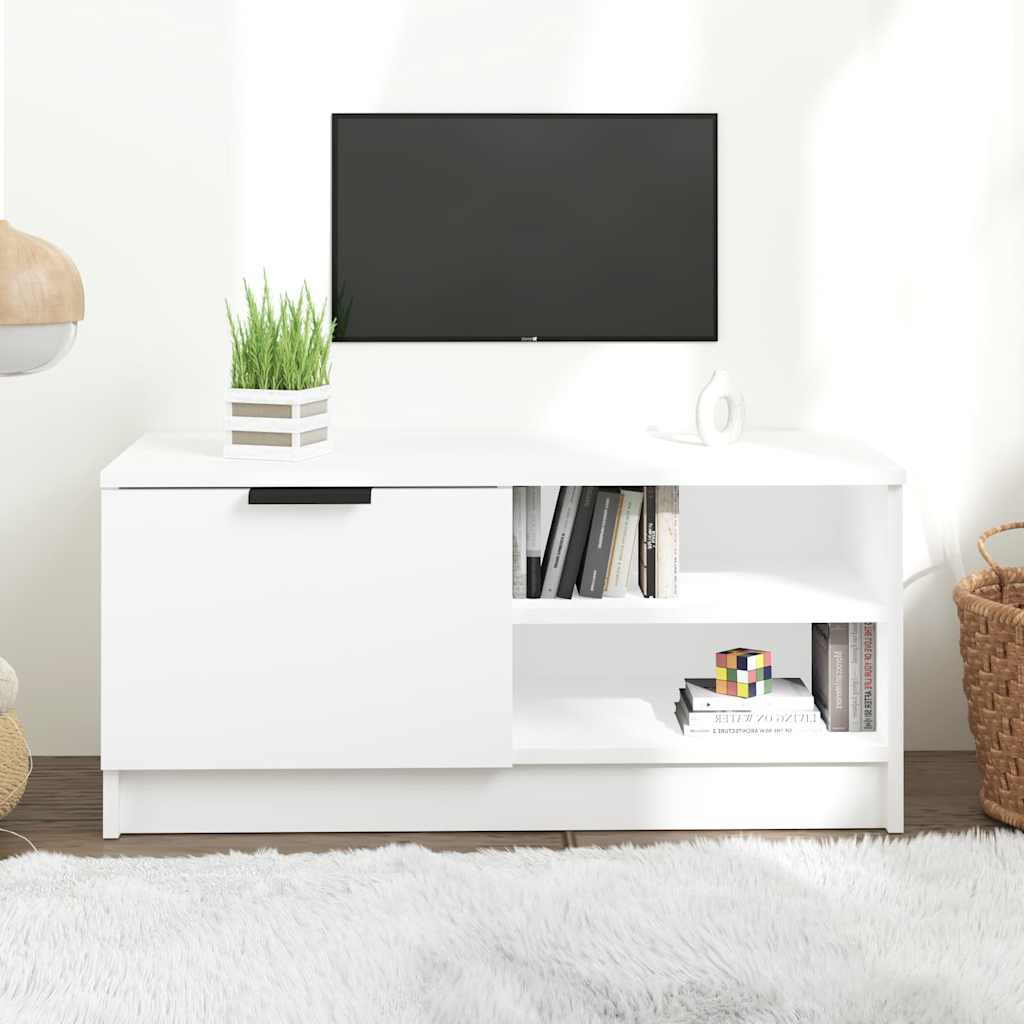 Vidaxl tv-meubel 80x35x36,5 cm bewerkt hout wit