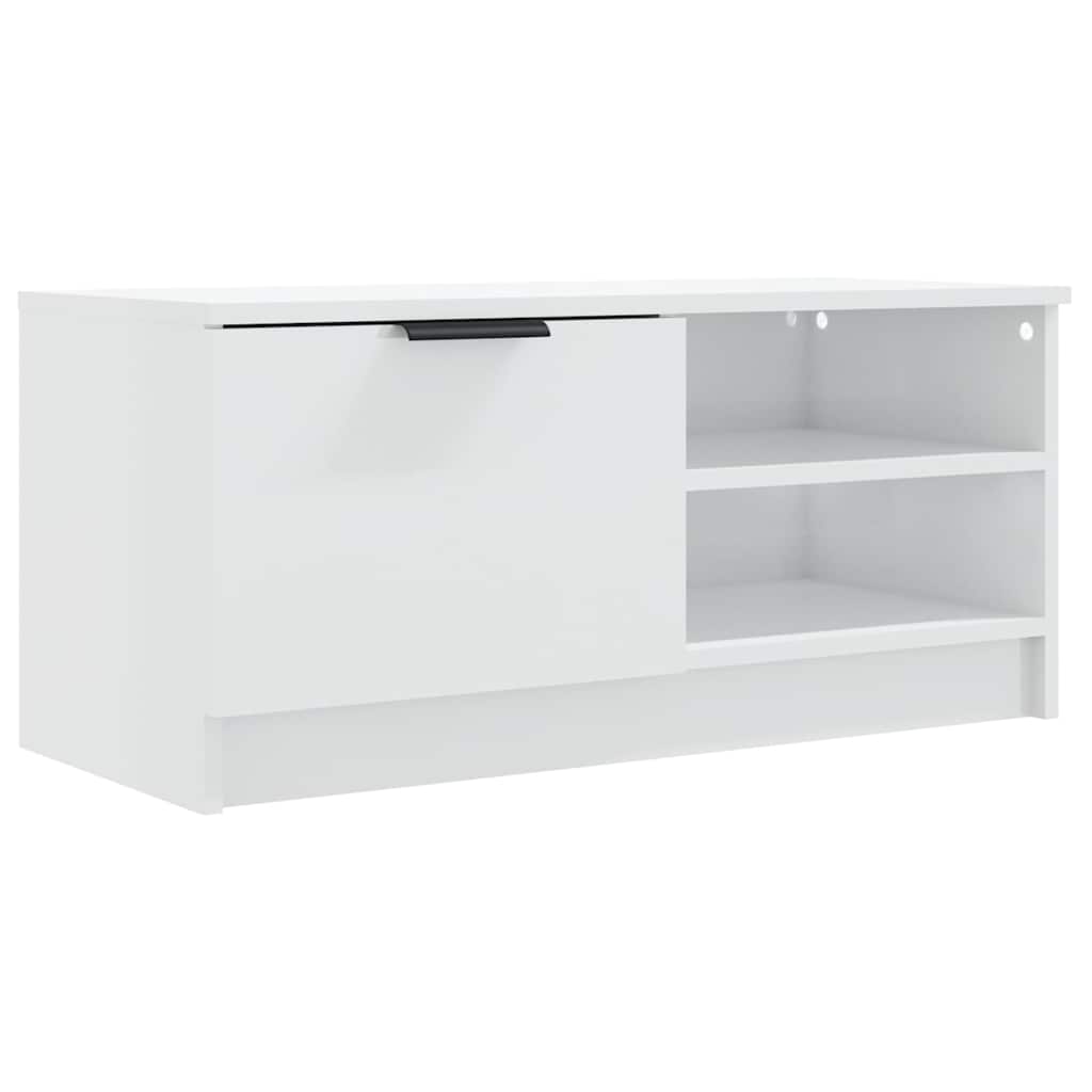 Vidaxl tv-meubel 80x35x36,5 cm bewerkt hout hoogglans wit