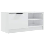 Vidaxl tv-meubel 80x35x36,5 cm bewerkt hout hoogglans wit