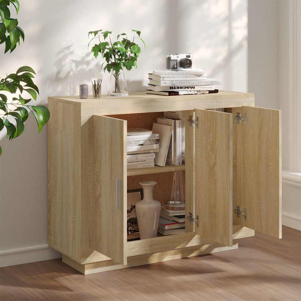 Vidaxl dressoir 92x35x75 cm bewerkt hout sonoma eikenkleurig