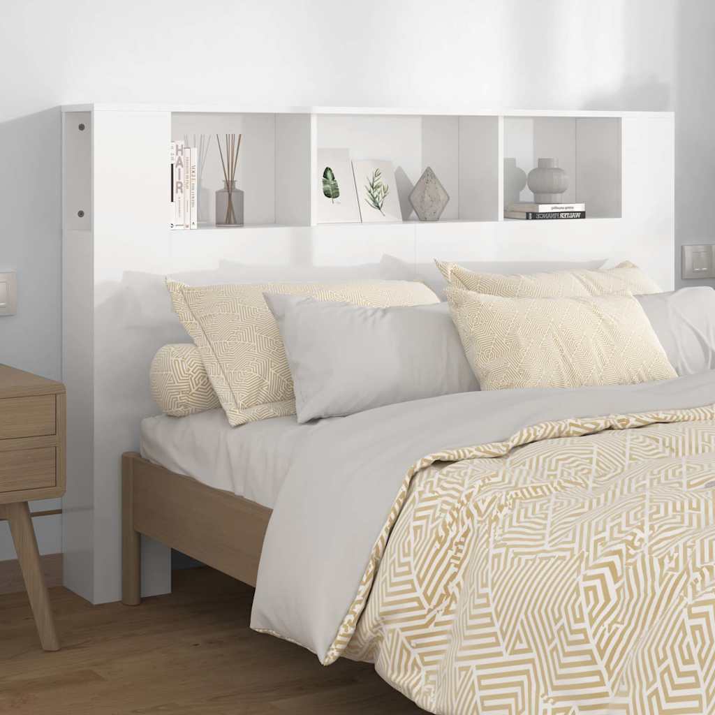 Vidaxl hoofdbordkast 160x18,5x104,5 cm hoogglans wit